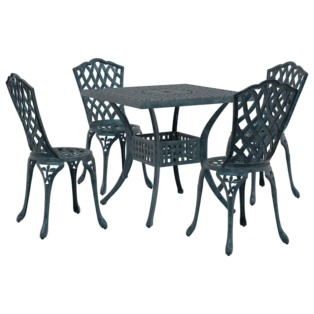 Garden Dining Set 5 pcs Green Cast Aluminum