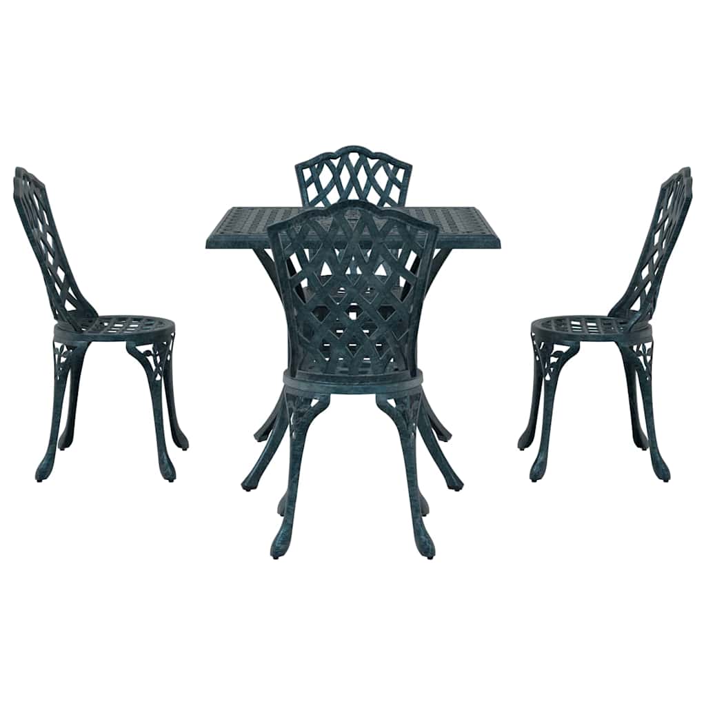 Garden Dining Set 5 pcs Green Cast Aluminum