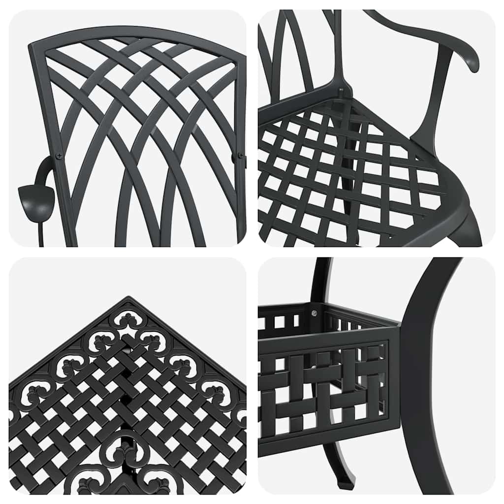 Sodo stalo komplektas 5 pcs Juoda Liejamasis aliuminis