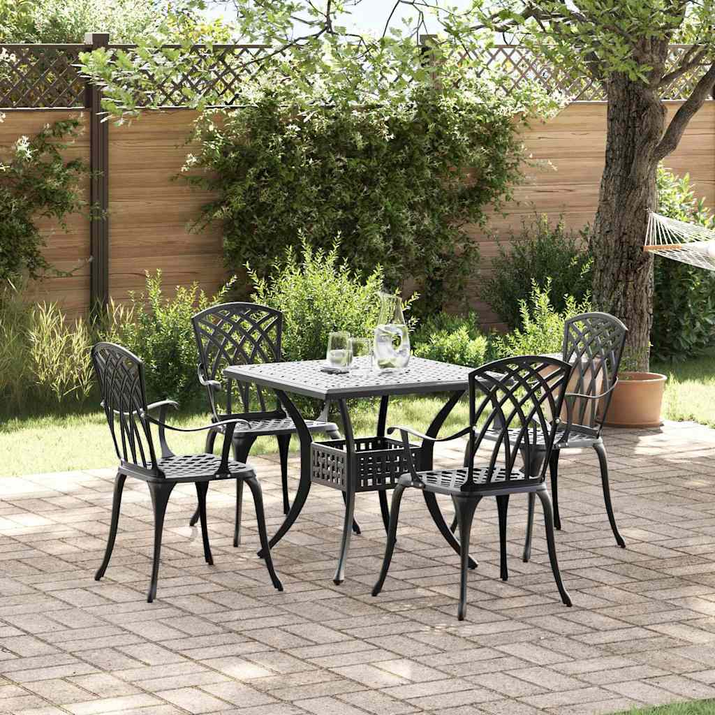 Sodo stalo komplektas 5 pcs Juoda Liejamasis aliuminis