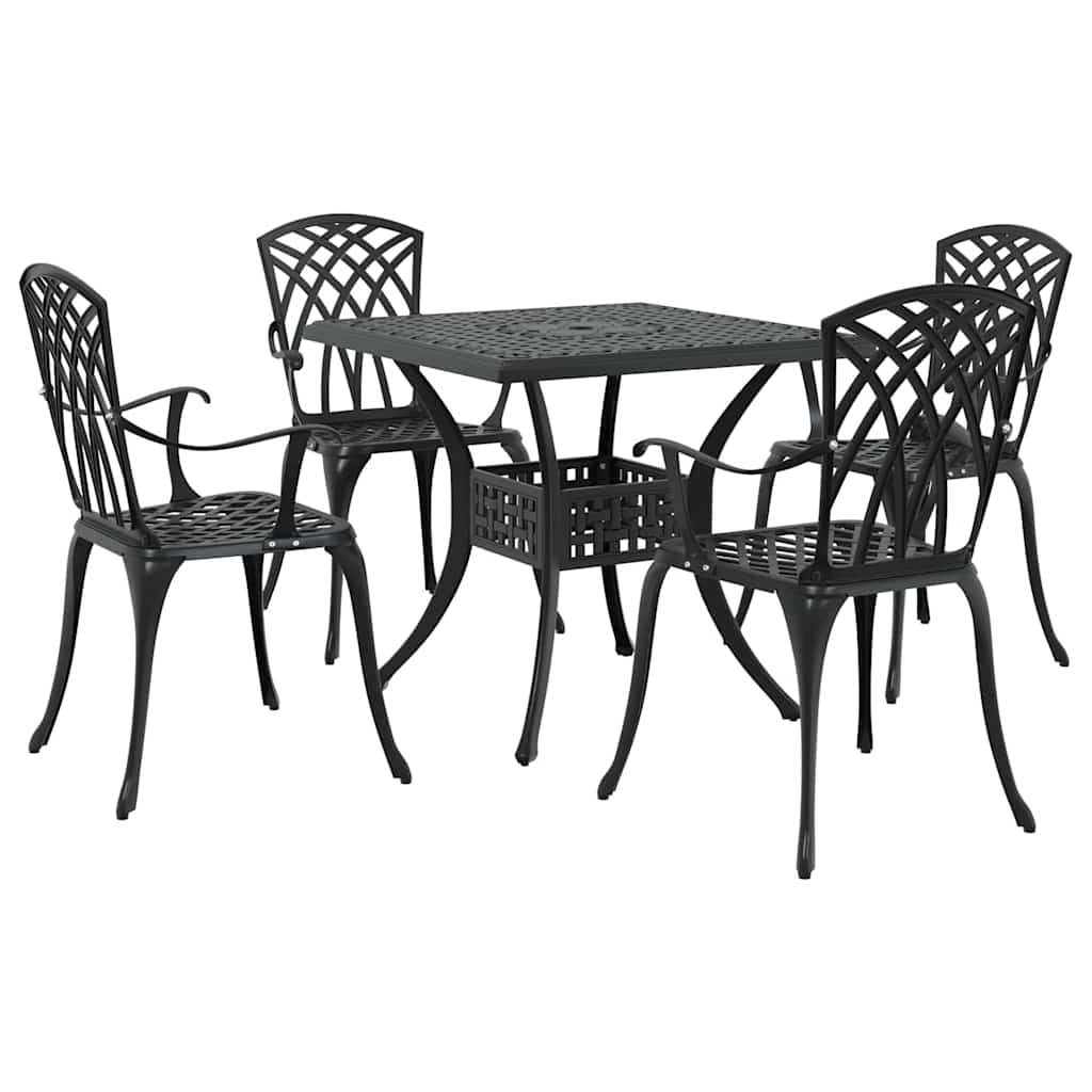 Sodo stalo komplektas 5 pcs Juoda Liejamasis aliuminis