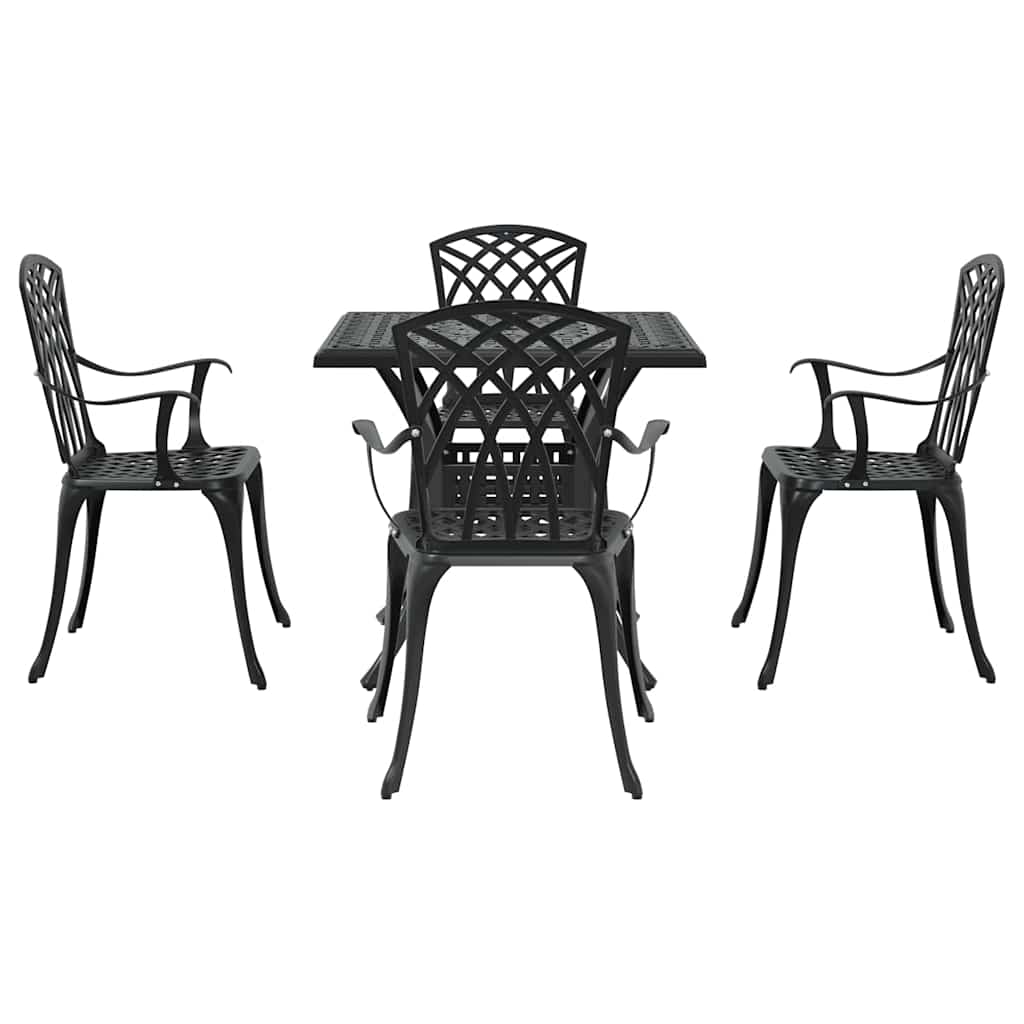 Sodo stalo komplektas 5 pcs Juoda Liejamasis aliuminis