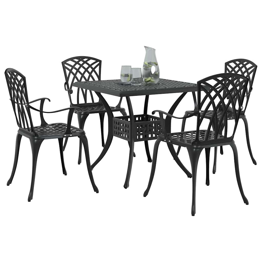 Sodo stalo komplektas 5 pcs Juoda Liejamasis aliuminis