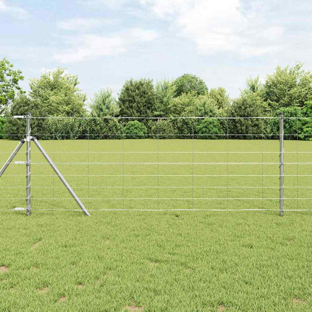 Pasture fence Silver 25 x 0.8 m Galvanized steel