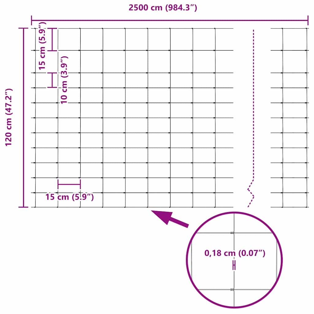 Ganyklų tvora Sidabro 25 x 1,2 m Galvanizuotas plienas