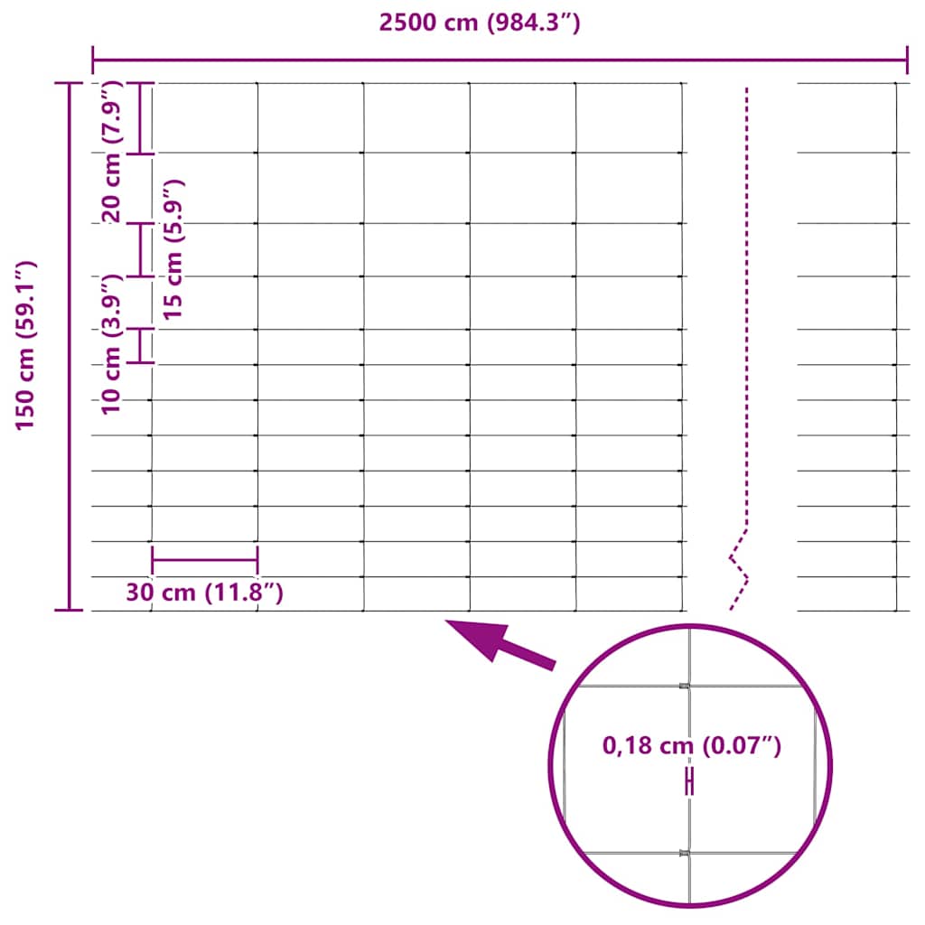 Ganyklų tvora Sidabro 25 x 1,5 m Galvanizuotas plienas