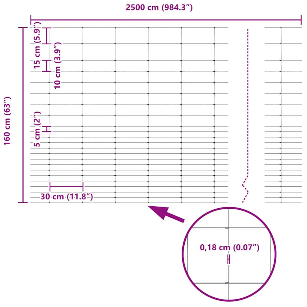 Ganyklų tvora Sidabro 25 x 1,6 m Galvanizuotas plienas