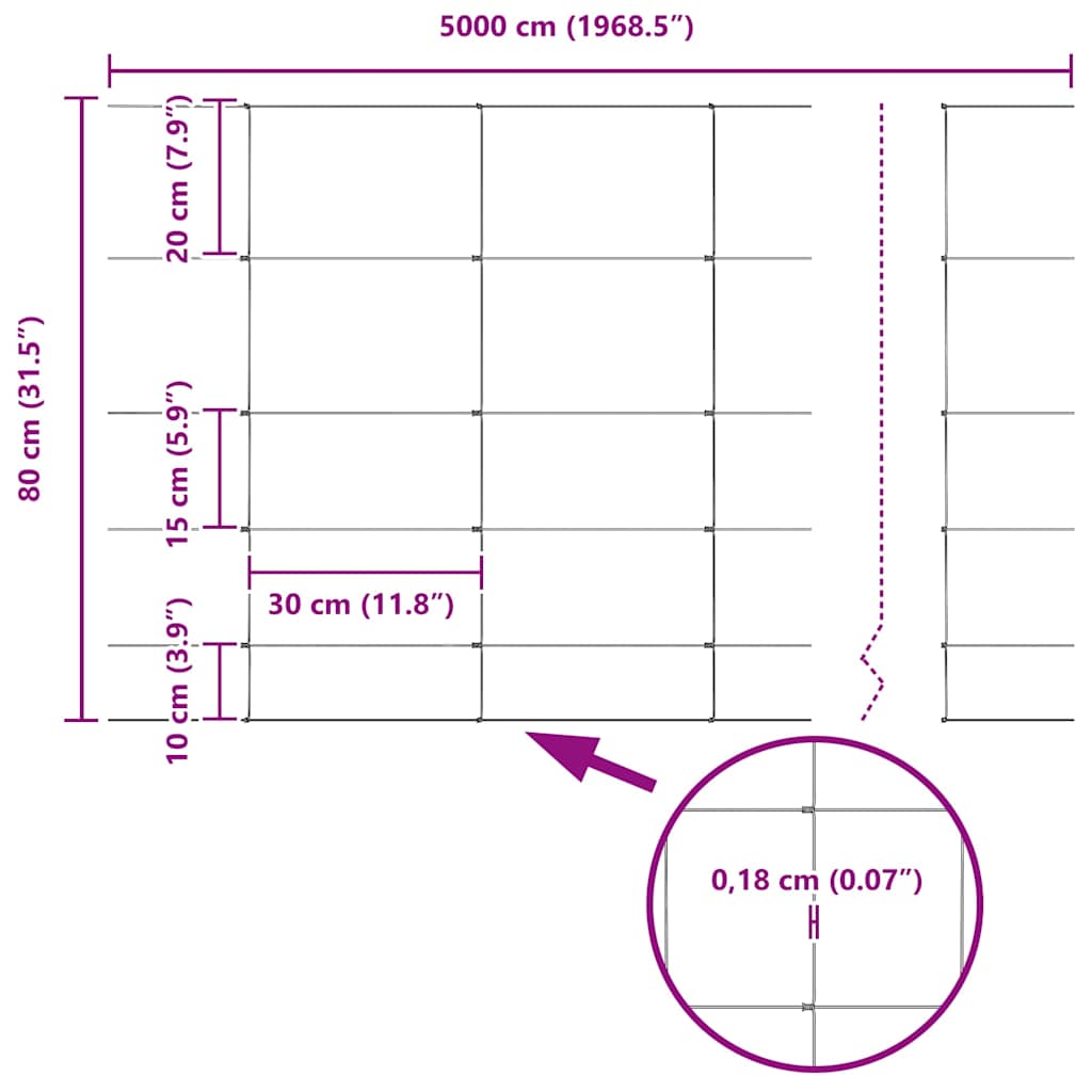 Ganyklų tvora Sidabro 50 x 0,8 m Galvanizuotas plienas