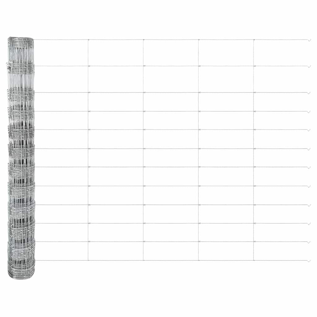 Pasture fence Silver 50 x 1.2 m Galvanized steel