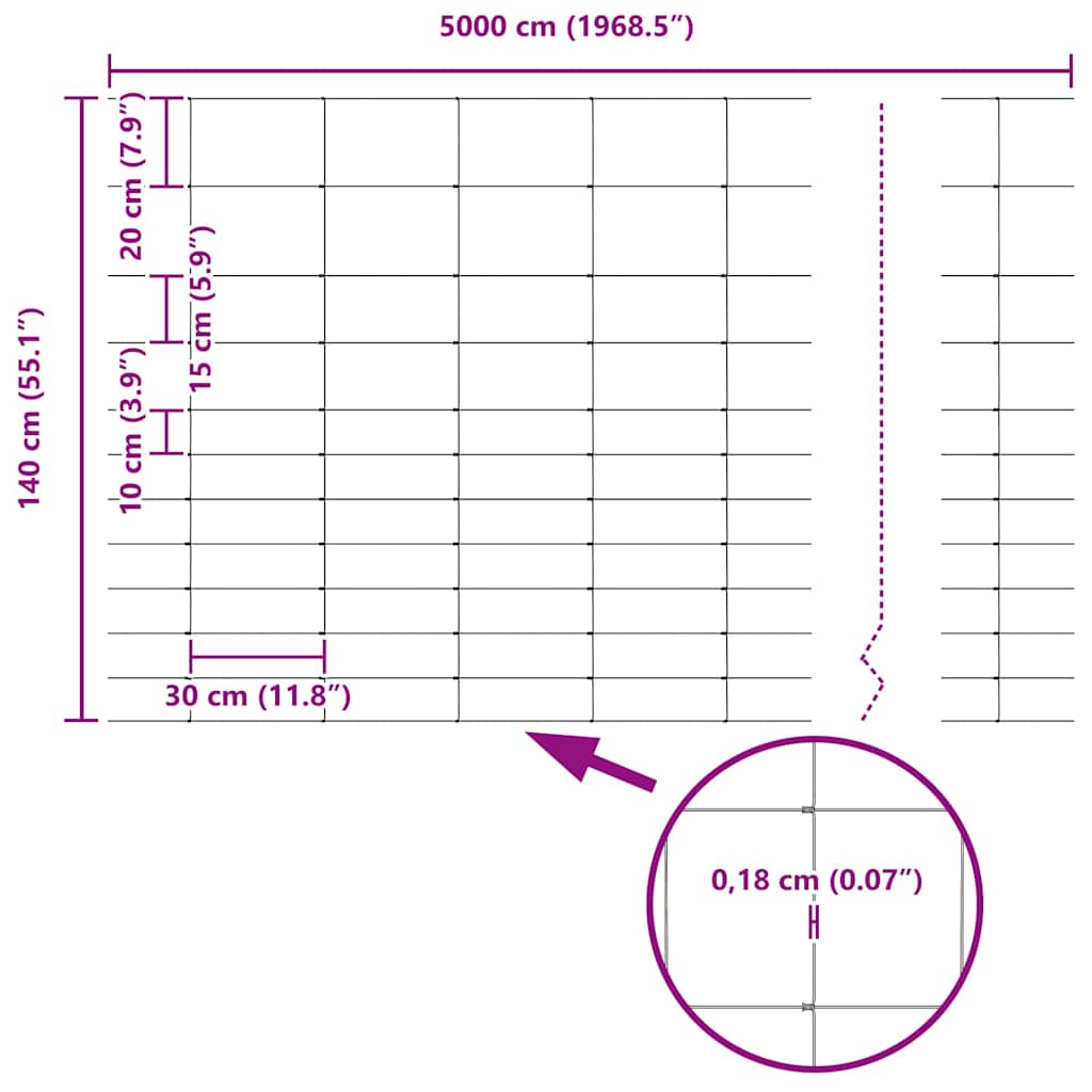 Ganību žogs Sudrabs 50 x 1,4 m Cinkots tērauds