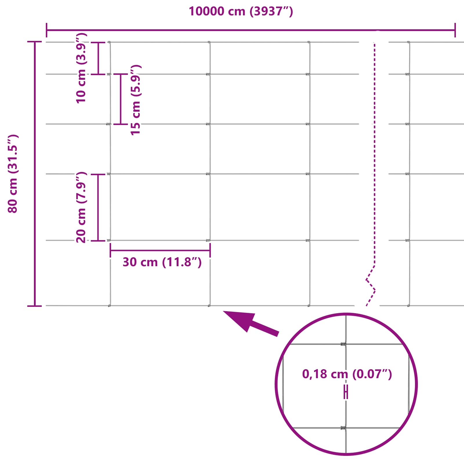 Ganyklų tvora Sidabro 100 x 0,8 m Galvanizuotas plienas