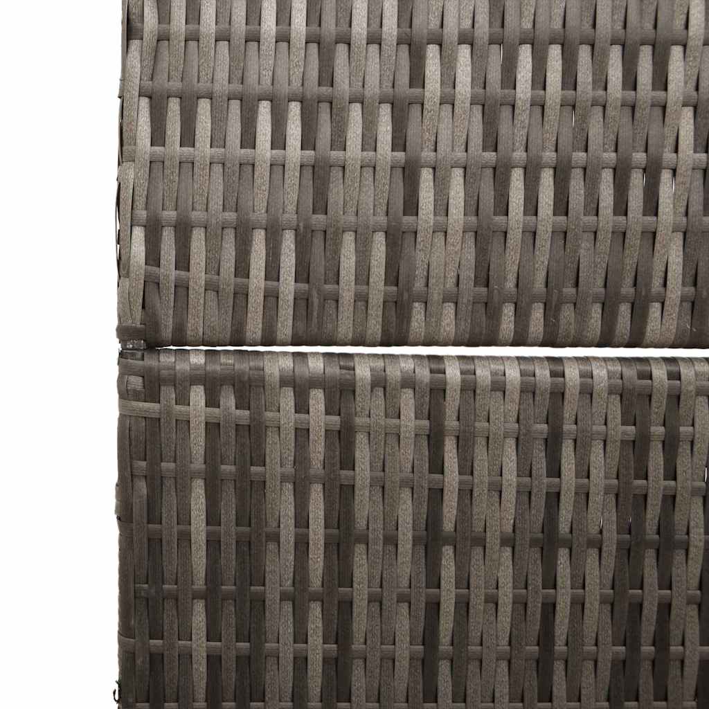 kambario skirstytuvas 3 panelėms sulankstomas pilkas 147x180 cm poli ratanas