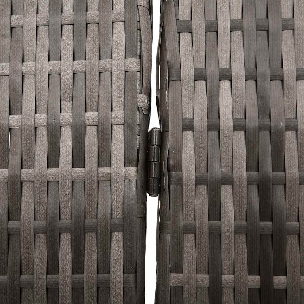 kambario skirstytuvas 3 panelėms sulankstomas pilkas 147x180 cm poli ratanas
