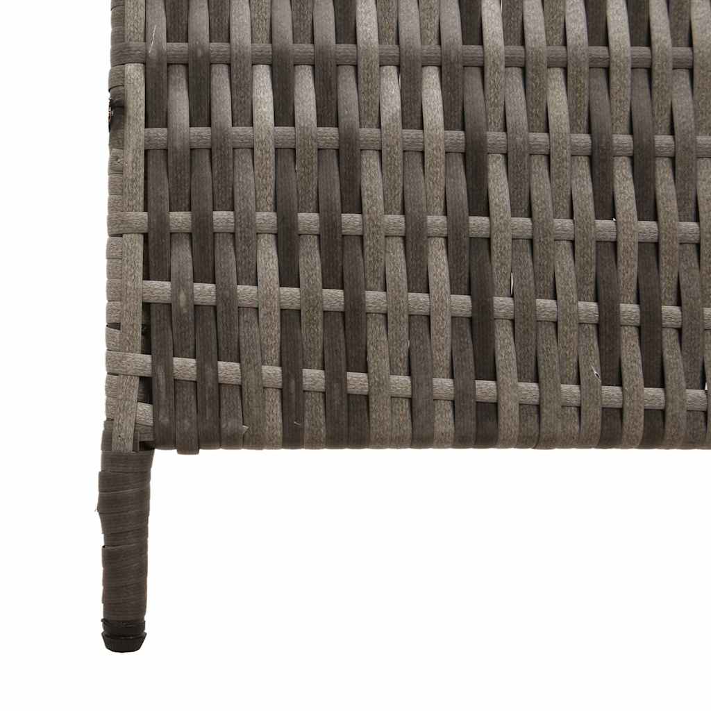 kambario skirstytuvas 3 panelėms sulankstomas pilkas 147x180 cm poli ratanas