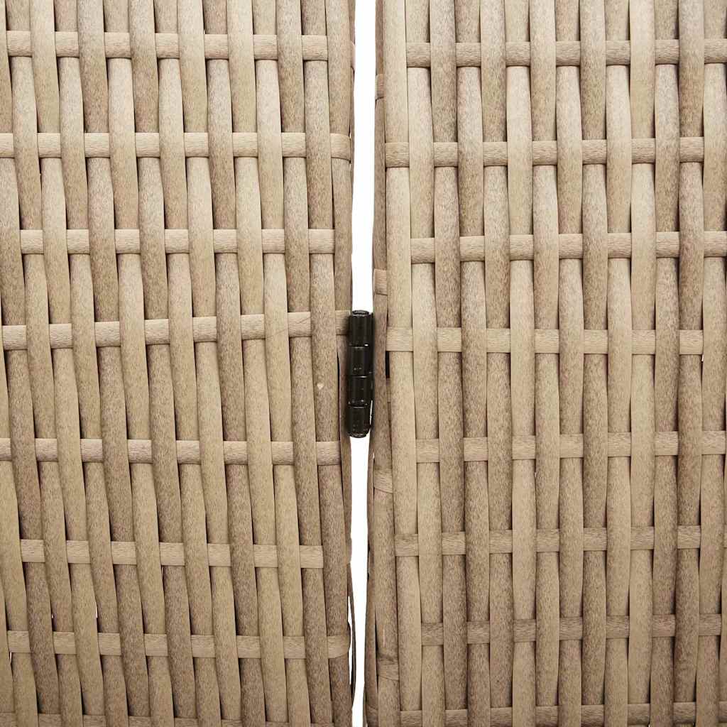 Kambario Skirstytuvas 4 Panelių Sulankstomas Beige 196x180 cm Poliratanas