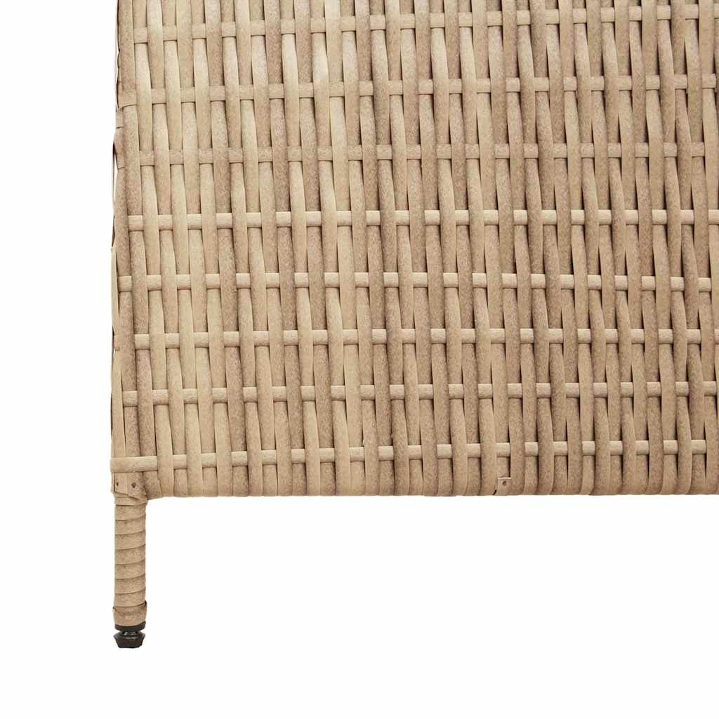 Kambario Skirstytuvas 4 Panelių Sulankstomas Beige 196x180 cm Poliratanas
