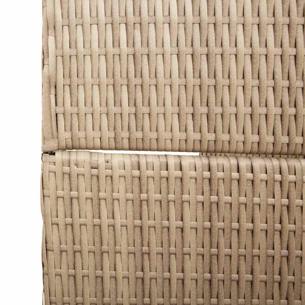 Kambario Skirtukas 5 Panelės Sulankstomas Bežinis 245x180 cm Poli Ratanas