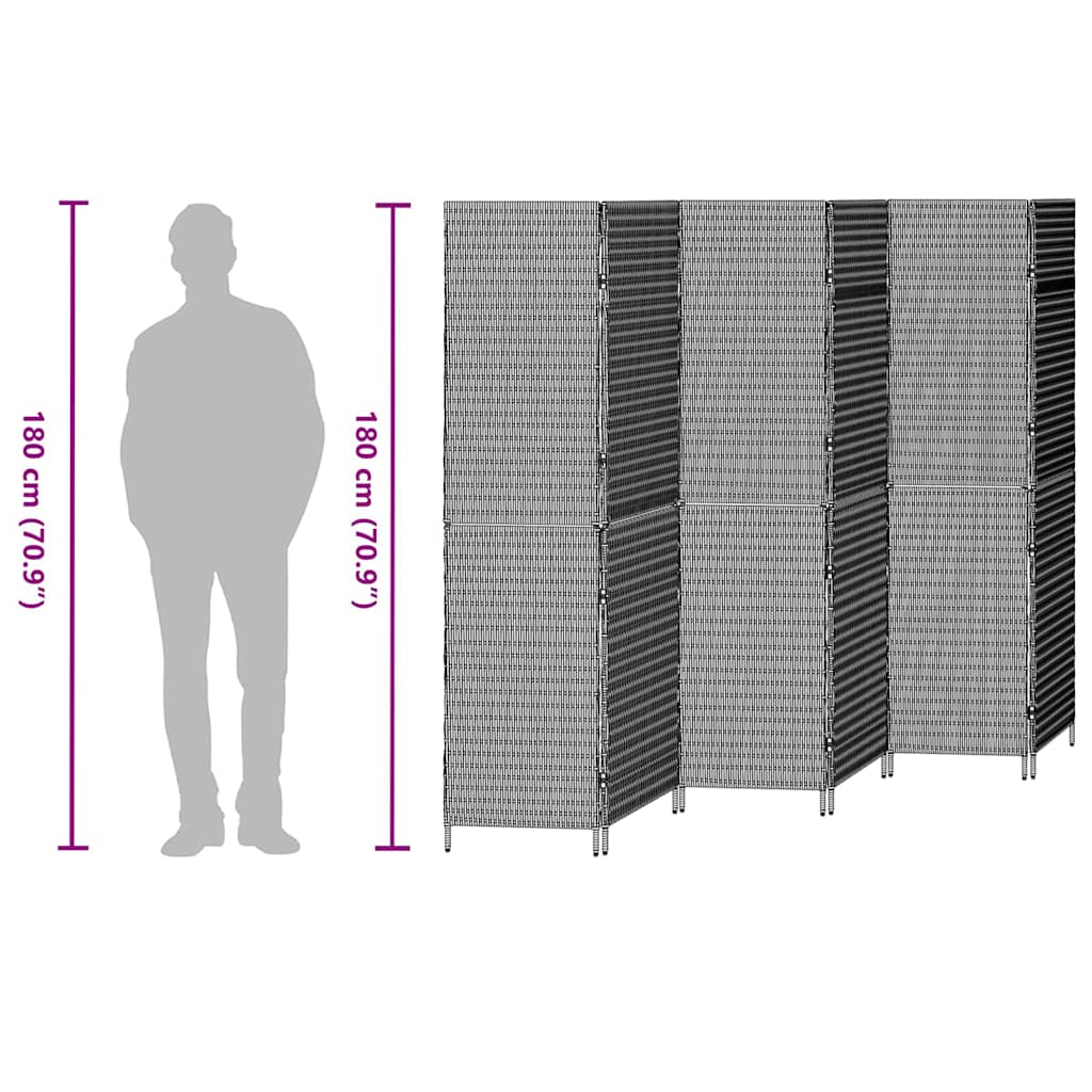 Kambario pertvara Sulankstoma Smėlio 294 x 180 cm poliratanas