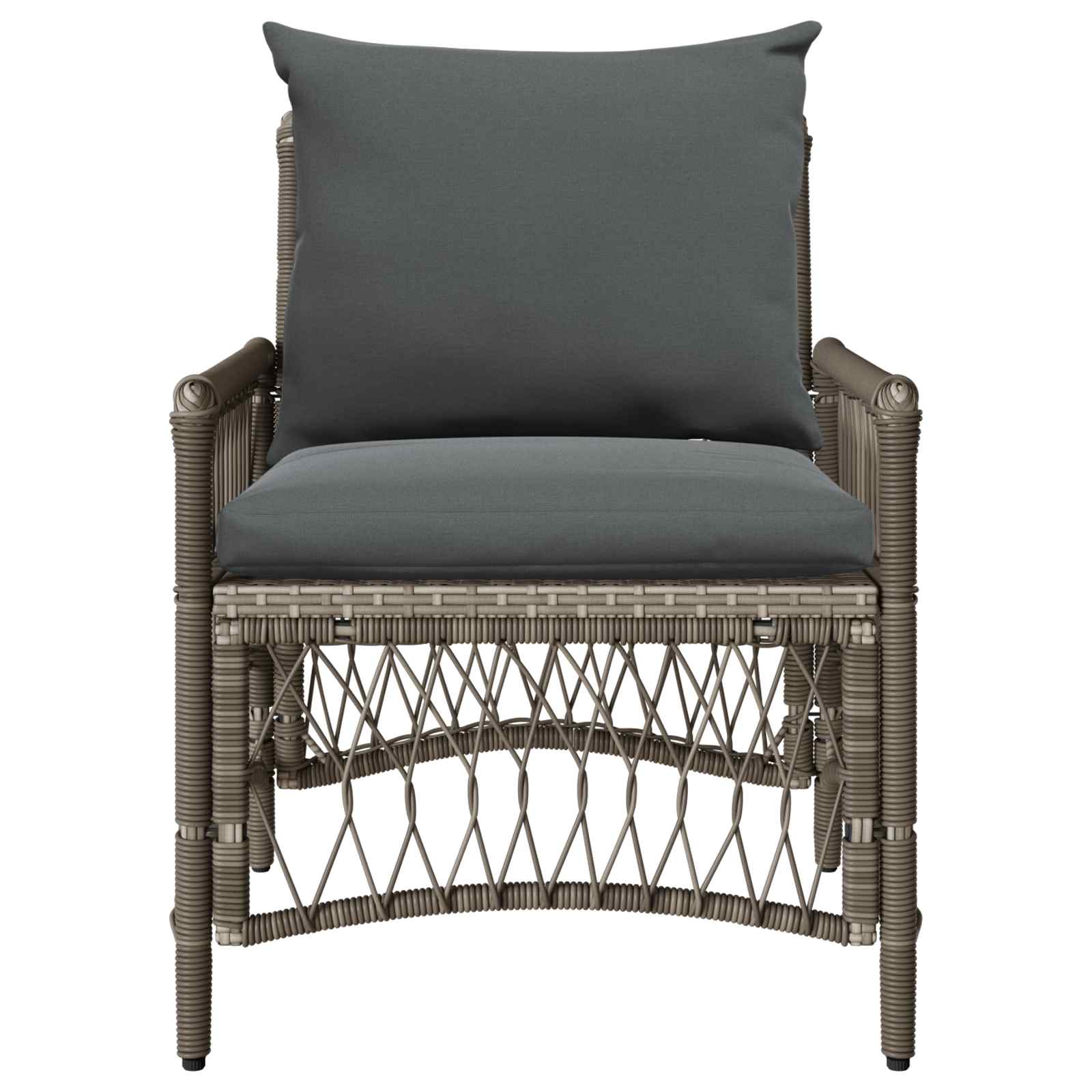 Garden Chair Grey 60 x 70 x 78cm poly rattan