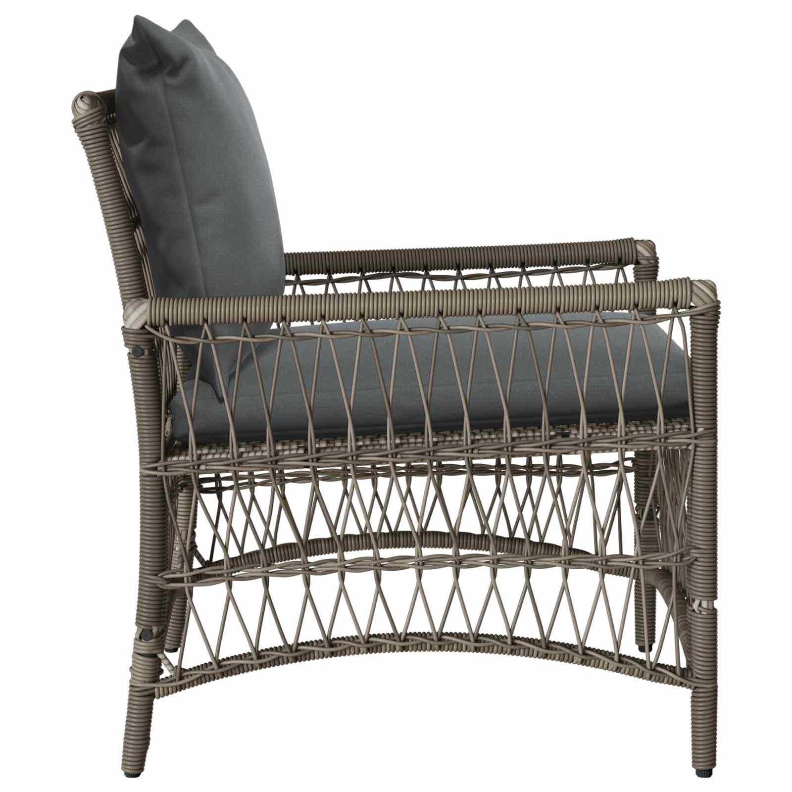 Garden Chair Grey 60 x 70 x 78cm poly rattan