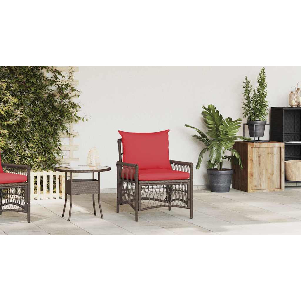 Garden Chair Brown 60 x 70 x 78cm polyrattan
