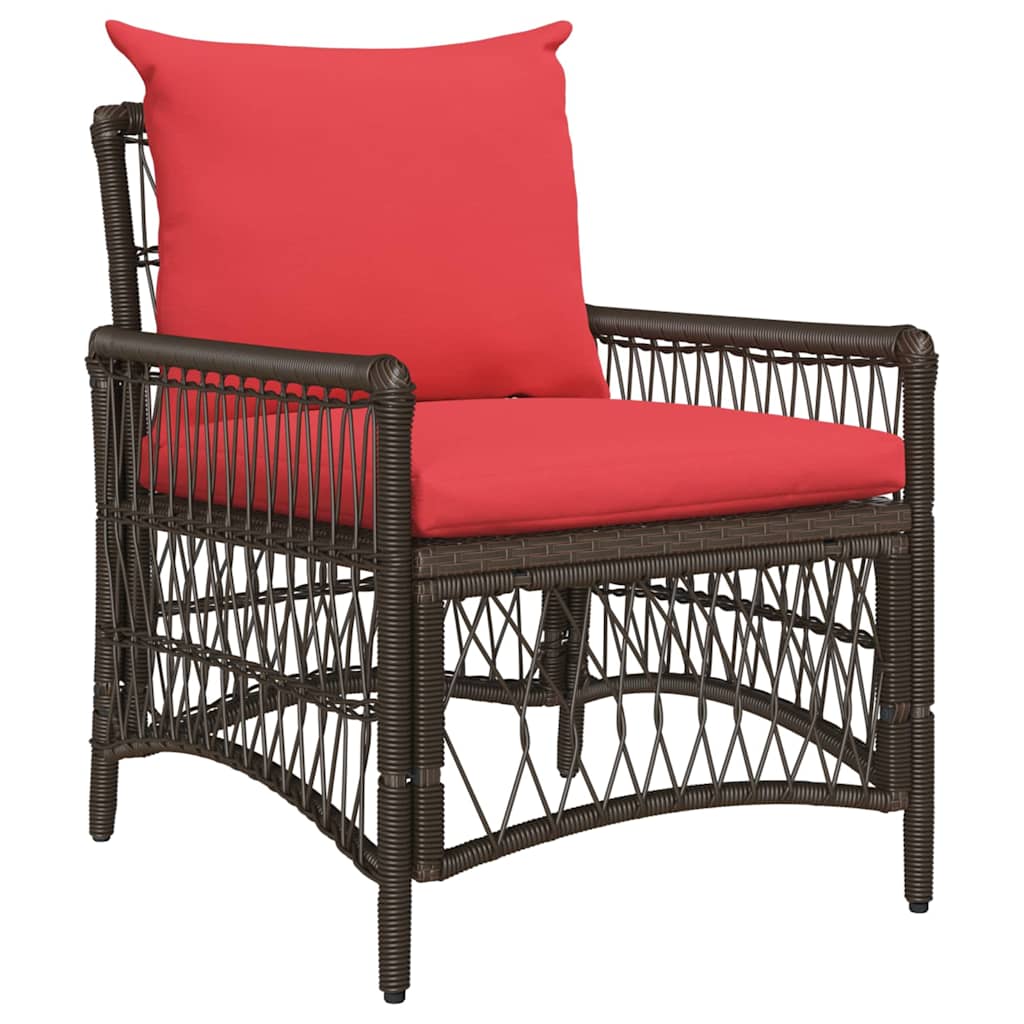 Garden Chair Brown 60 x 70 x 78cm polyrattan