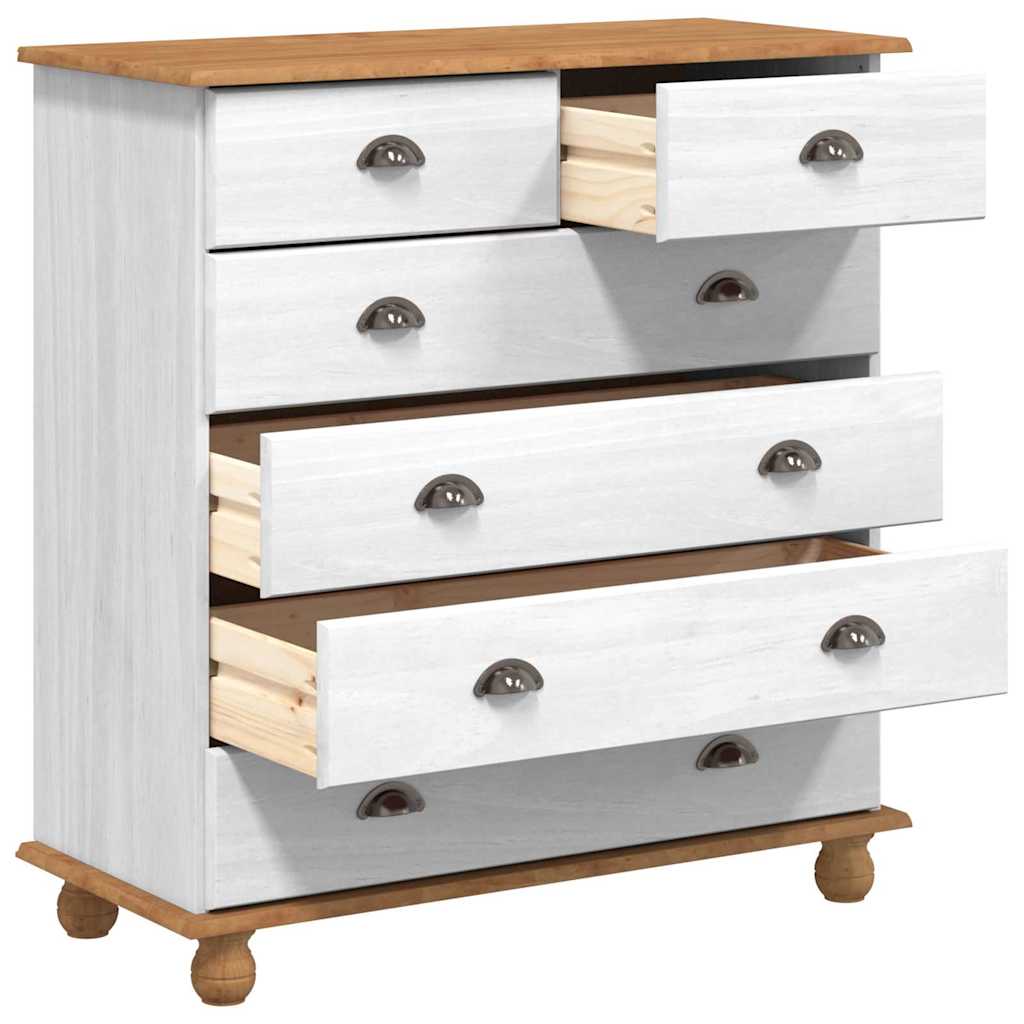 Komoda ASKIM Balta 91 x 40 x 95,5 cm Kietos pušies mediena