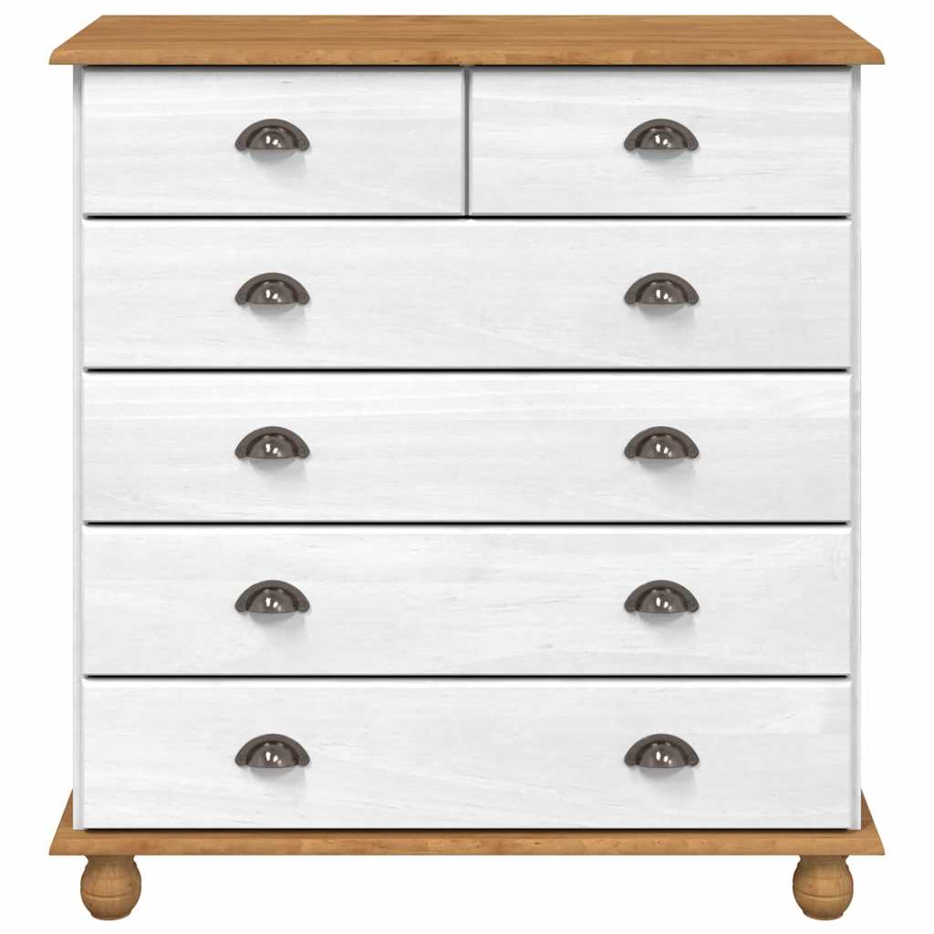 Komoda ASKIM Balta 91 x 40 x 95,5 cm Kietos pušies mediena