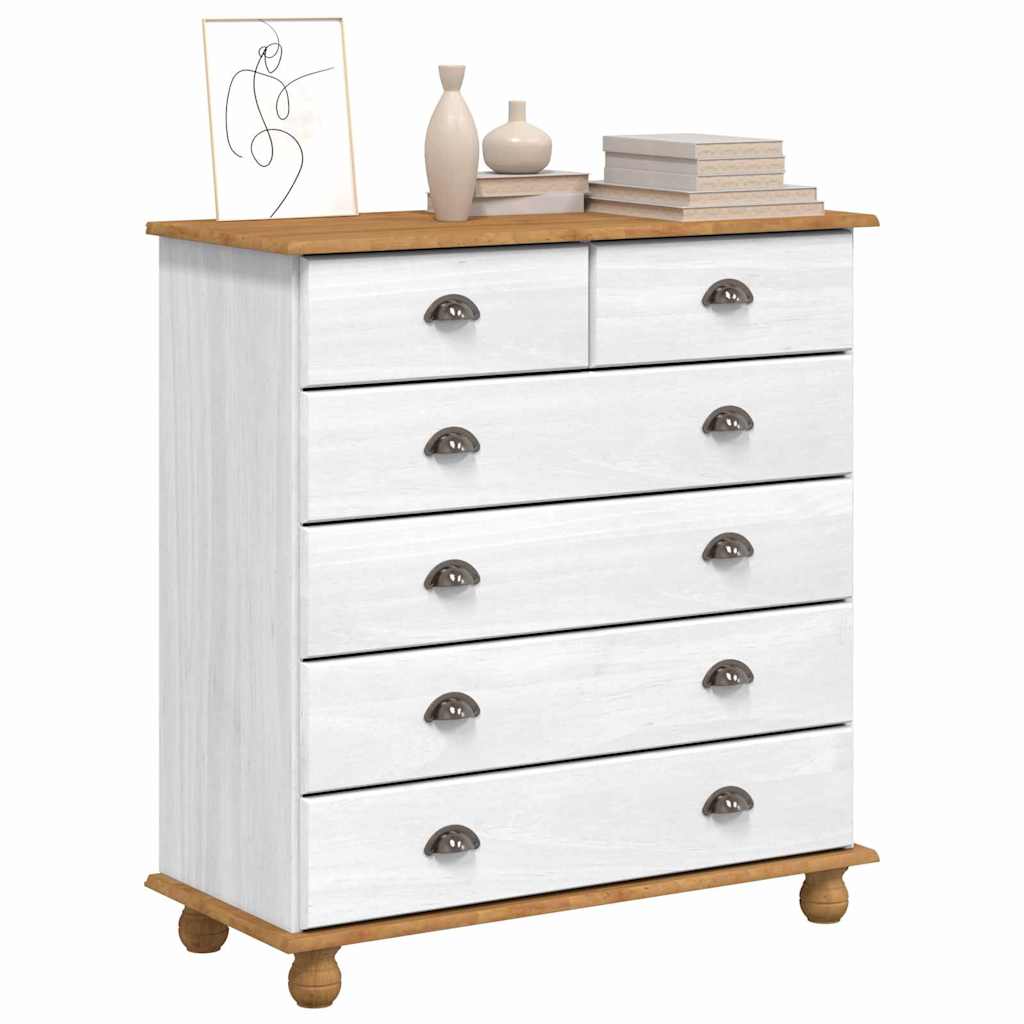 Komoda ASKIM Balta 91 x 40 x 95,5 cm Kietos pušies mediena