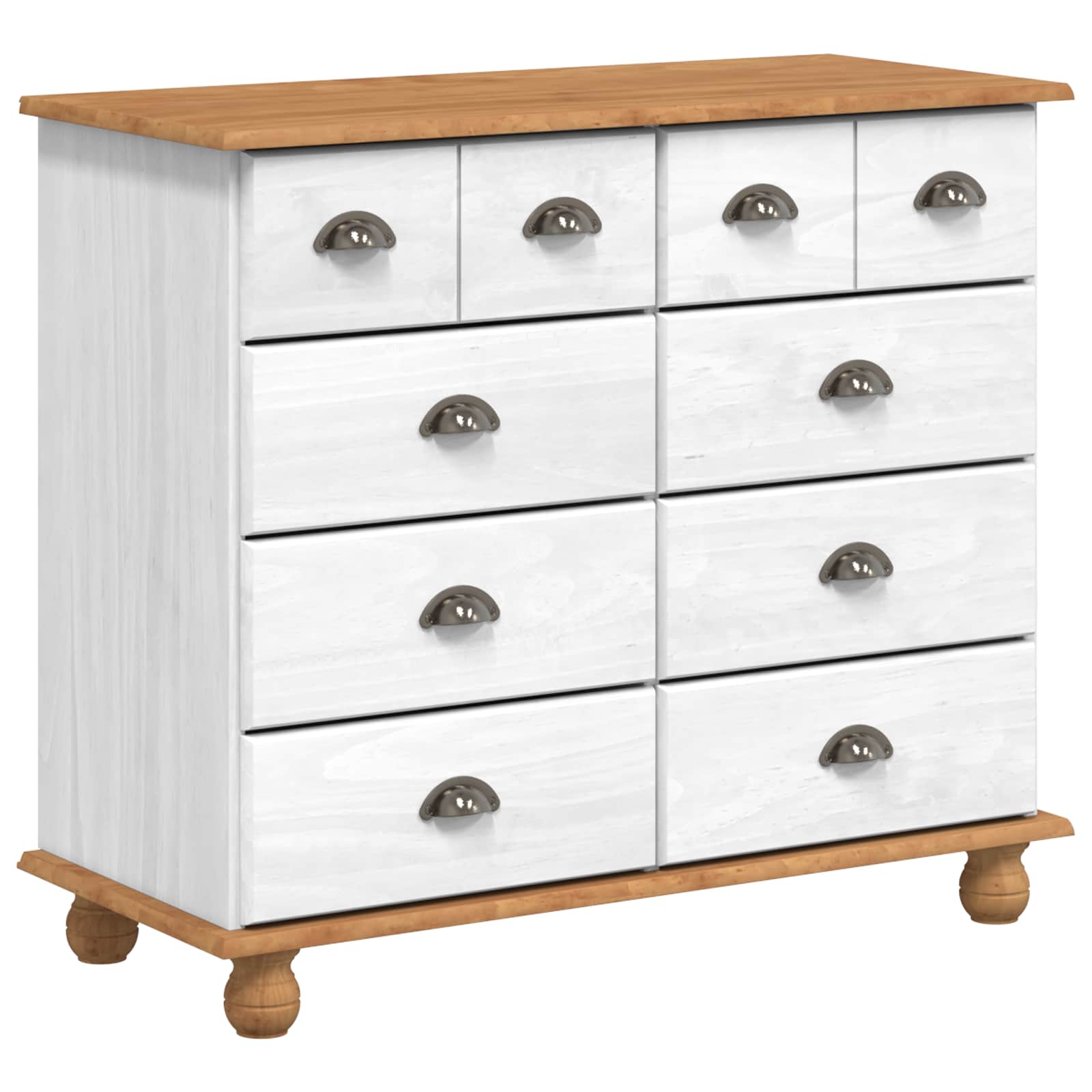 Komoda ASKIM Balta 91 x 40 x 79 cm Kietos pušies mediena