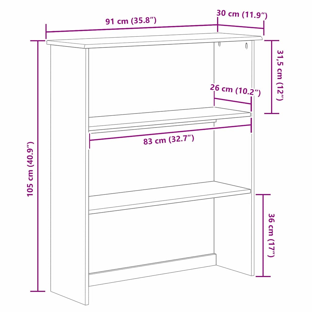 Hutch "ASKIM" 91x30x104 cm Tvirta medinė pušis