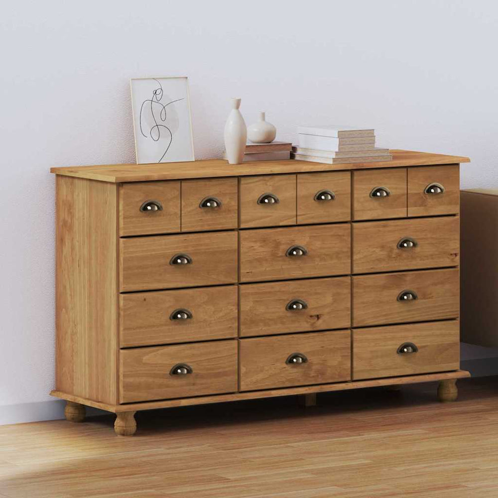 Komoda ASKIM Ruda 79 x 40 x 133,5 cm Kietos pušies mediena
