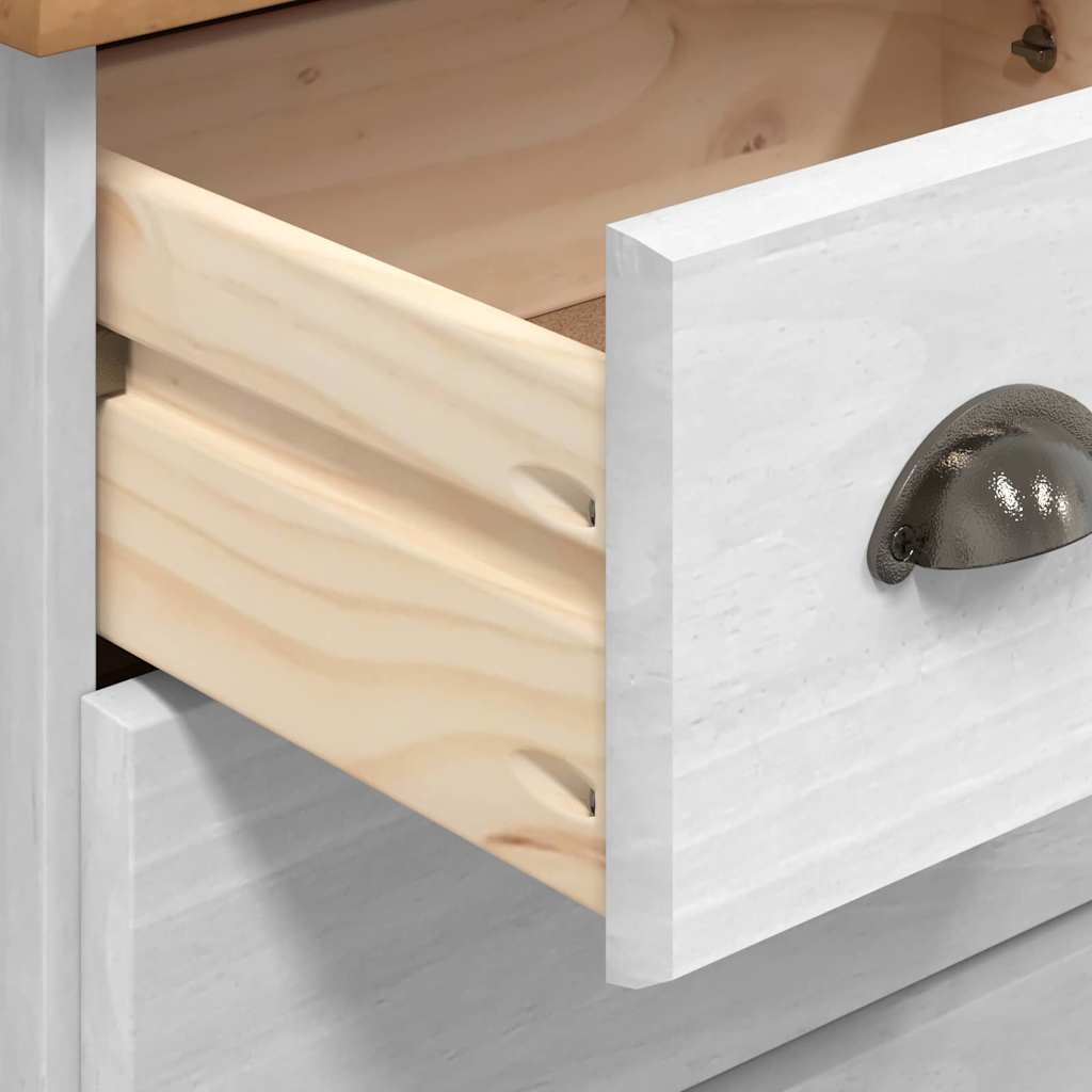 Komoda ASKIM Balta 79 x 40 x 133,5 cm Kietos pušies mediena