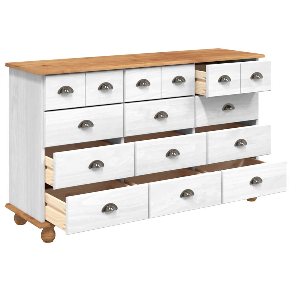 Komoda ASKIM Balta 79 x 40 x 133,5 cm Kietos pušies mediena