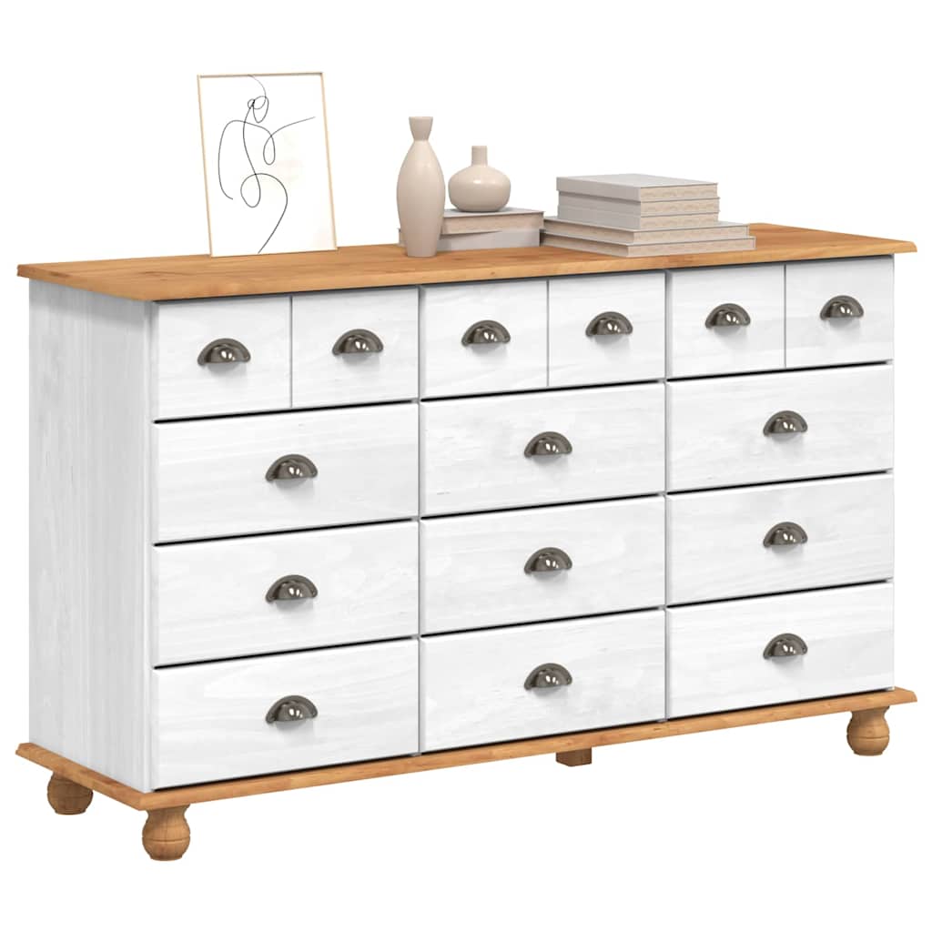 Komoda ASKIM Balta 79 x 40 x 133,5 cm Kietos pušies mediena