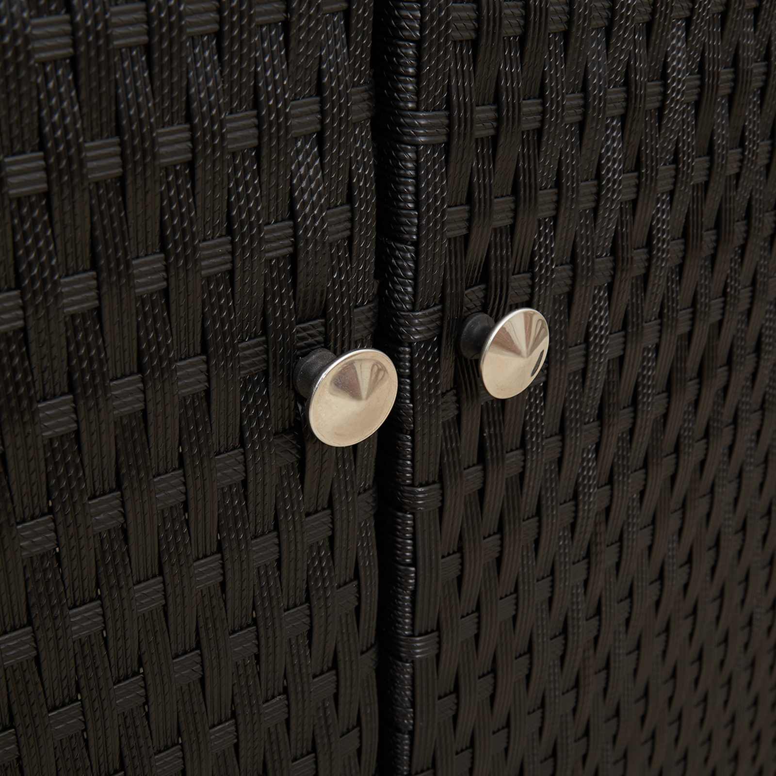 Storage cabinet with storage Black 100 x 36 x 102 cm Rattan