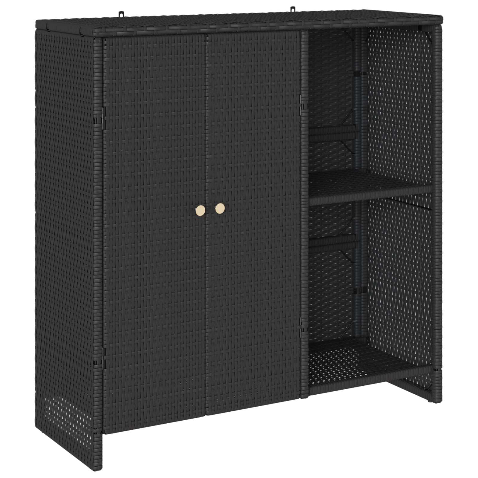 Storage cabinet with storage Black 100 x 36 x 102 cm Rattan
