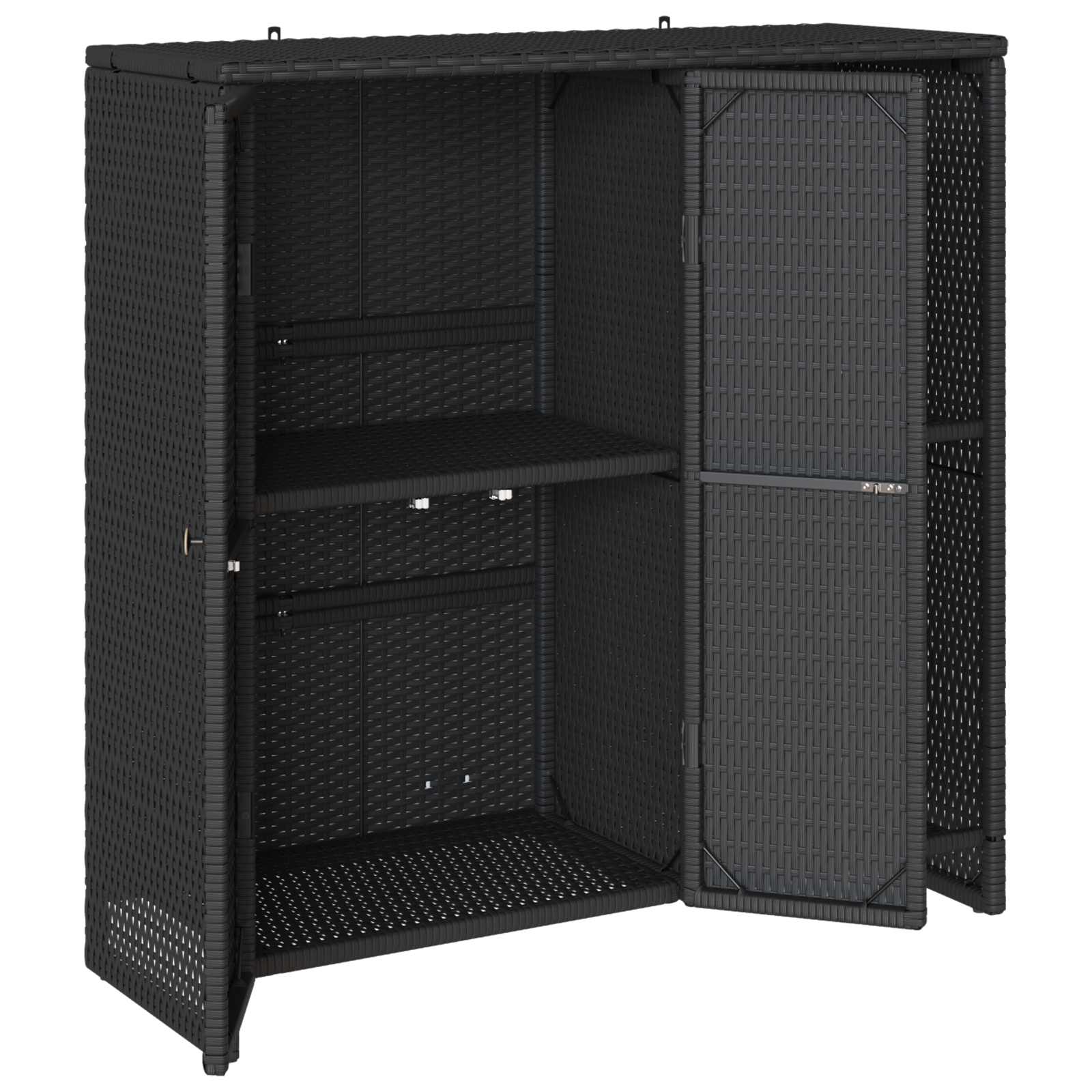 Storage cabinet with storage Black 100 x 36 x 102 cm Rattan