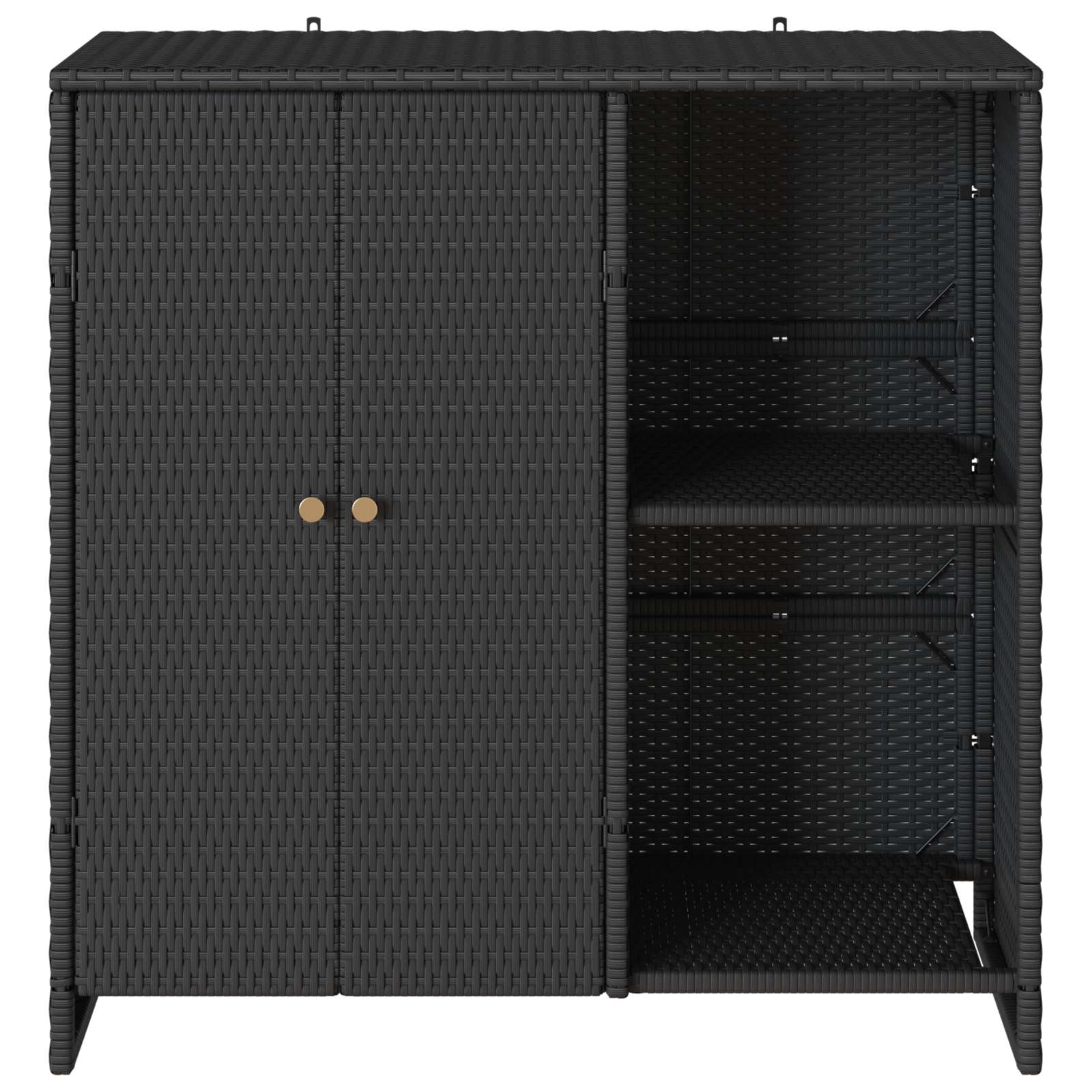 Storage cabinet with storage Black 100 x 36 x 102 cm Rattan