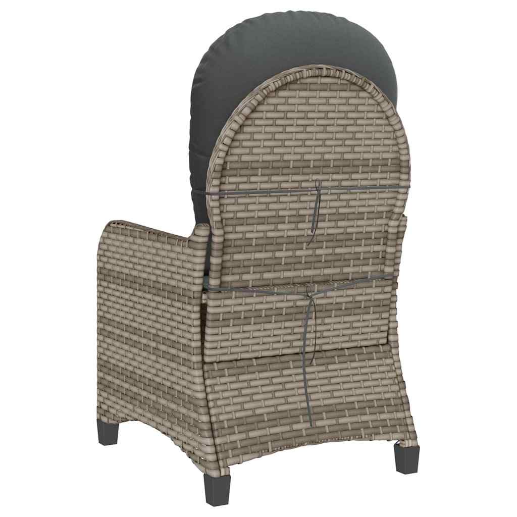 Recliner Kėdė su Pagalve Pilka Poli Ratanas