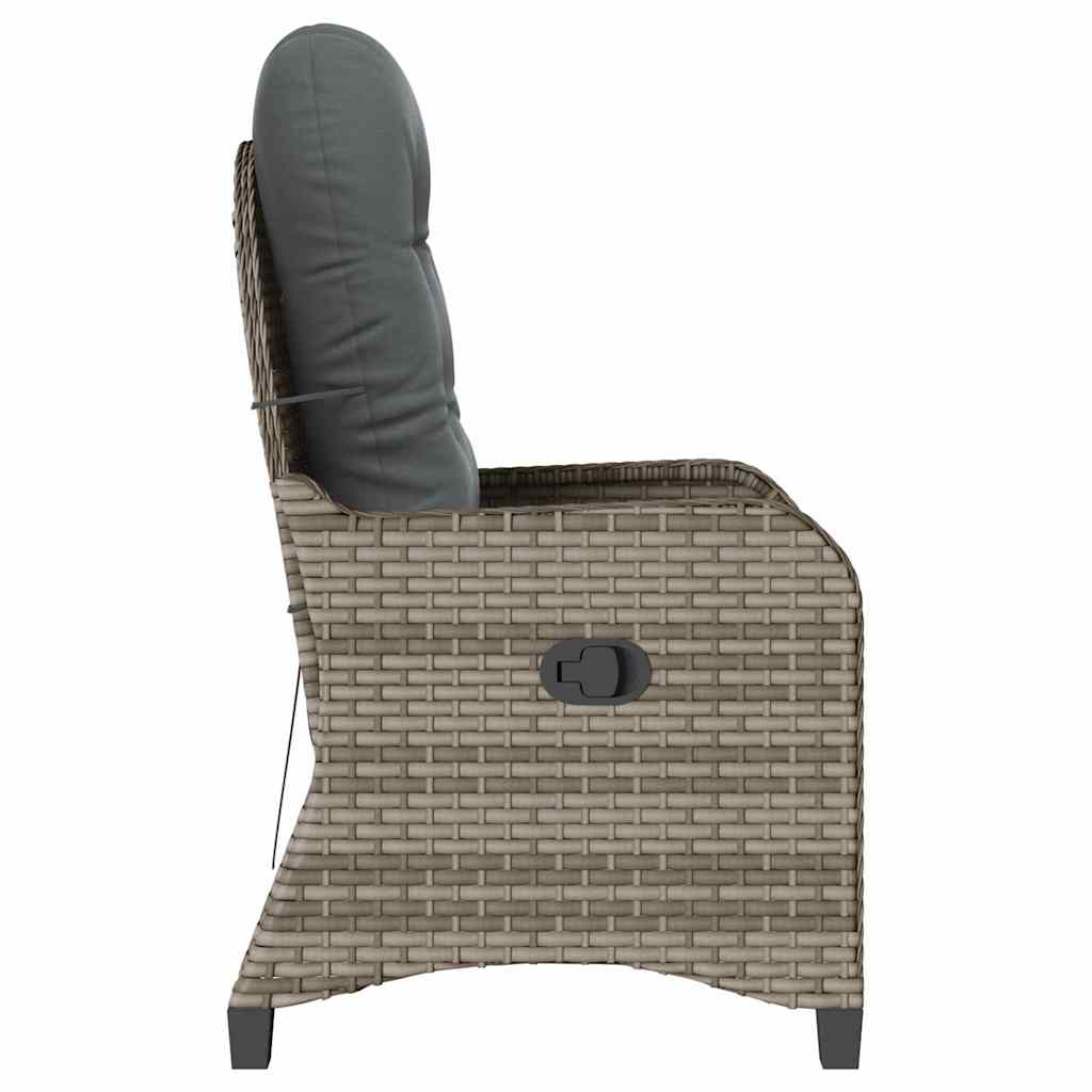 Recliner Kėdė su Pagalve Pilka Poli Ratanas