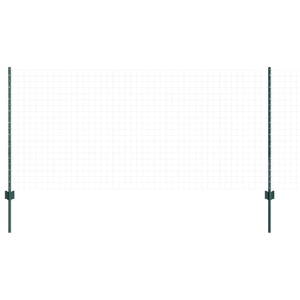 Fence post 11 pcs Green 100 cm Steel