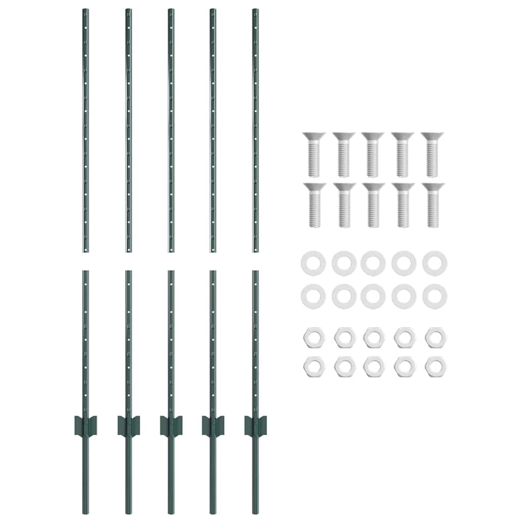 Tvorelės stulpas 5 pcs Žalia 120 cm Plienas