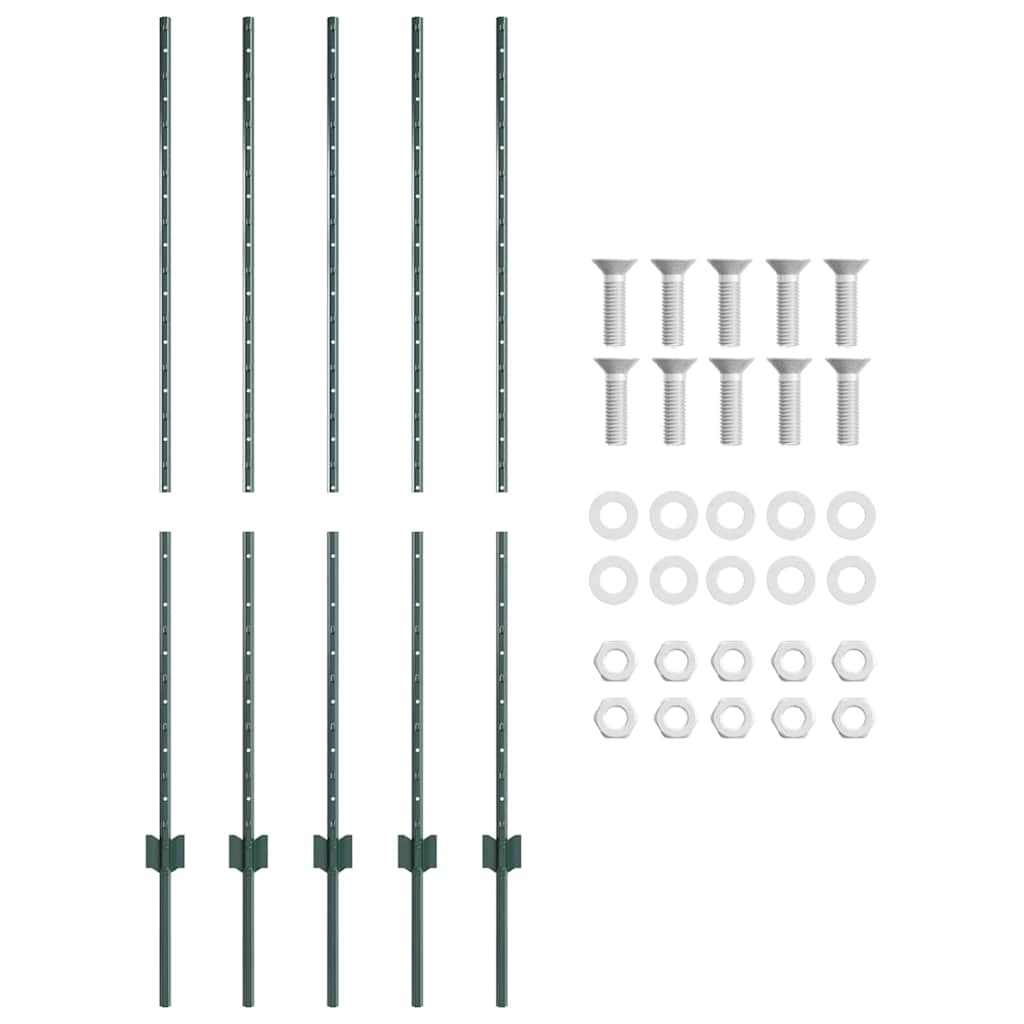 Tvorelės stulpas 5 pcs Žalia 140 cm Plienas