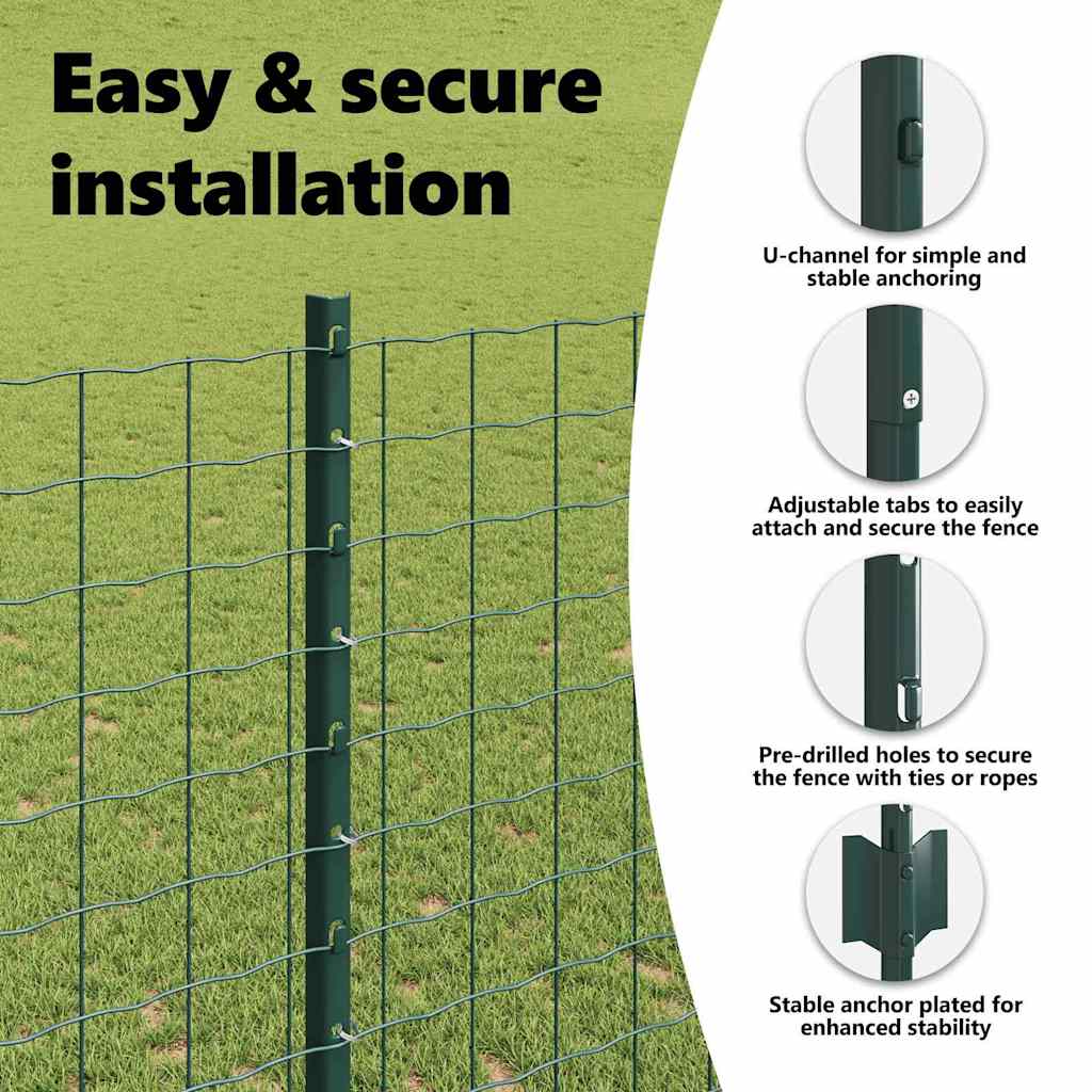 Tvorelės stulpas 11 pcs Žalia 150 cm Plienas