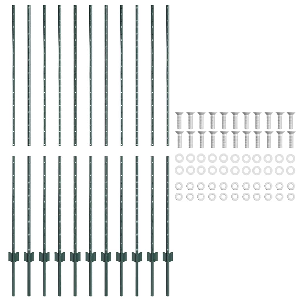 Tvorelės stulpas 11 pcs Žalia 150 cm Plienas