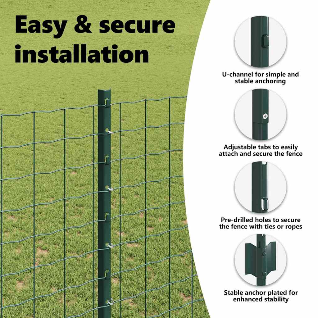 Tvorelės stulpas 11 pcs Žalia 160 cm Plienas