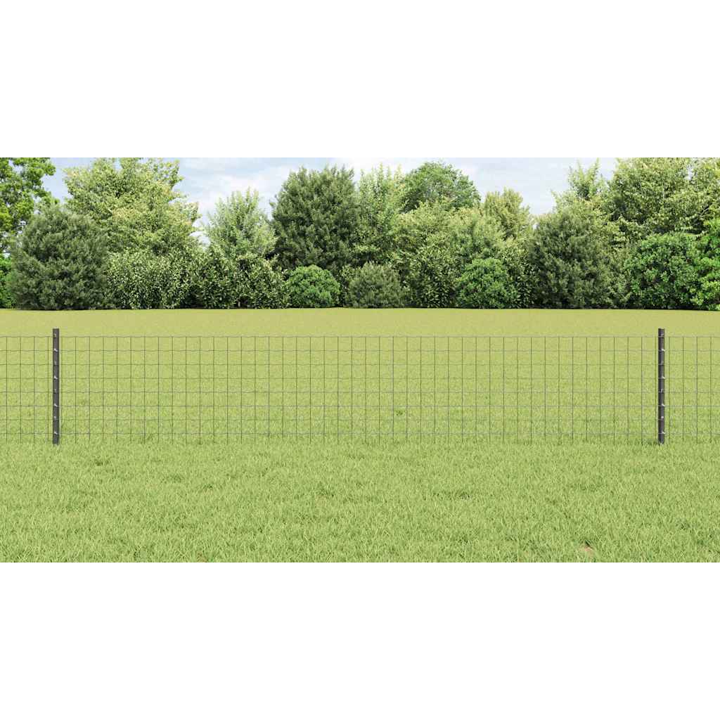 Fence post 5 pcs Grey 40 cm Steel