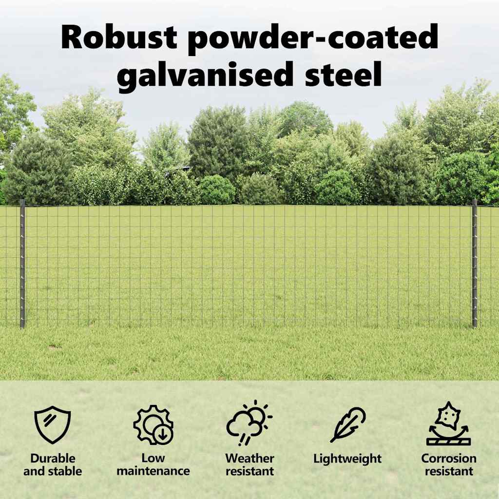 Fence Post 11 pcs Grey 60 cm Steel