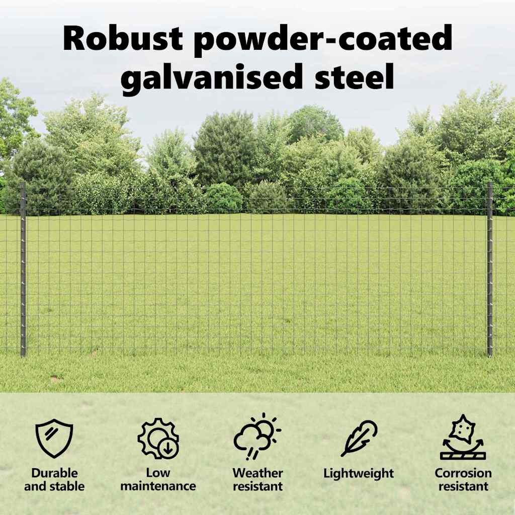 Fence Post 11 pcs Grey 80 cm Steel